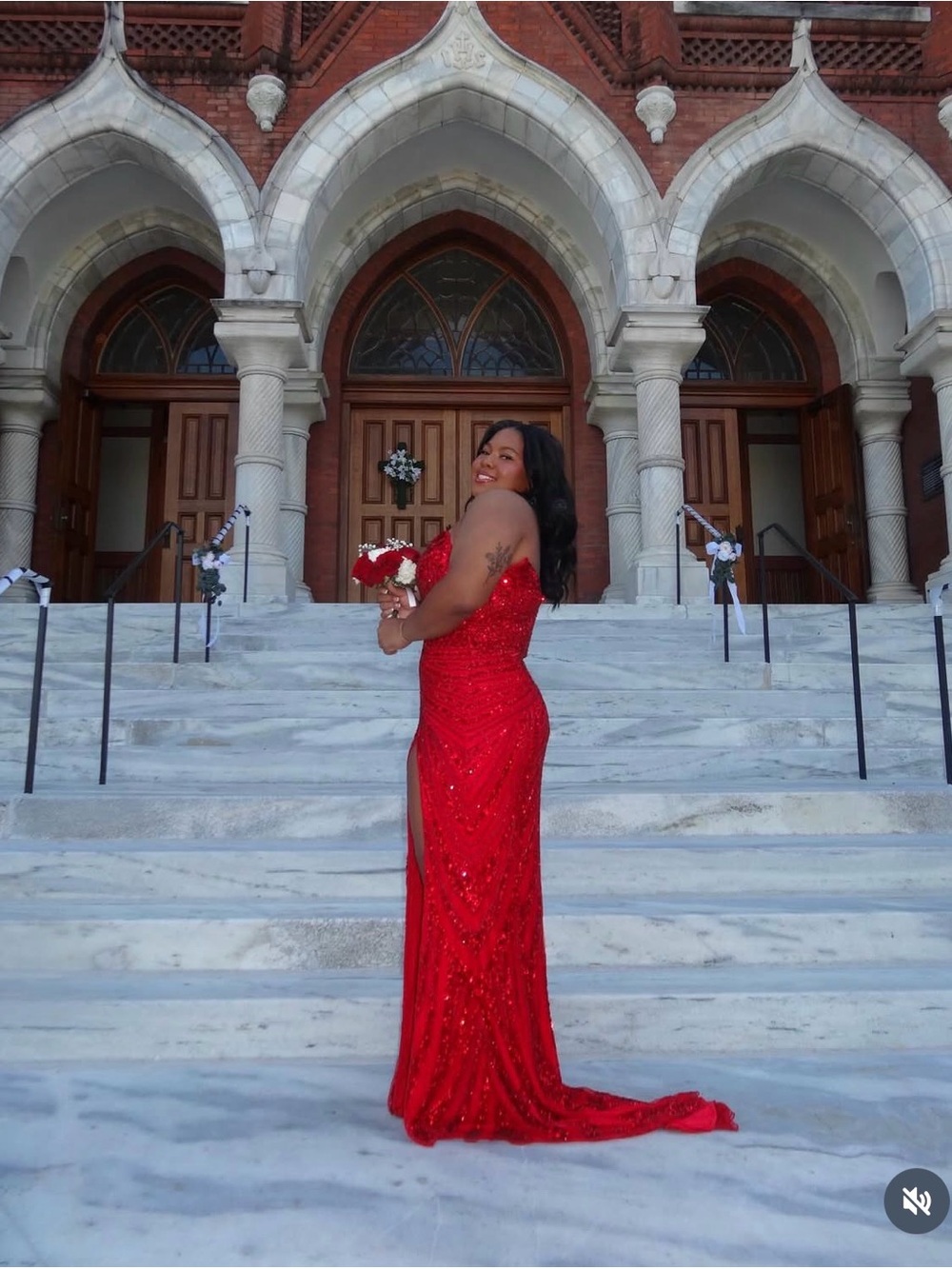 Ashley Lauren Dress, Red - Picture 4 of 4